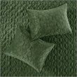 Pemberly Row 3-Piece Polyester Faux Velvet Coverlet Set in Green