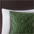 Pemberly Row 3-Piece Polyester Faux Velvet Coverlet Set in Green