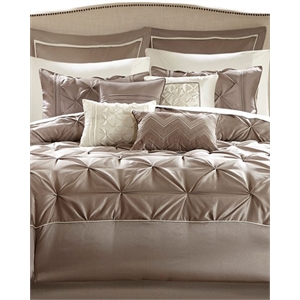 Pemberly Row 24-Piece Polyester Polyoni Comforter Set in Brown