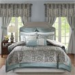 Pemberly Row Contemporary 24-Piece Polyester Comforter Set in Blue