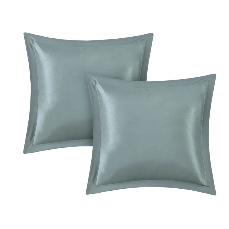Pemberly Row Contemporary 24-Piece Polyester Comforter Set in Blue