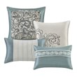 Pemberly Row Contemporary 24-Piece Polyester Comforter Set in Blue