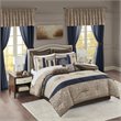 Pemberly Row Contemporary 24-Piece Polyester Comforter Set in Navy