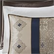 Pemberly Row Contemporary 24-Piece Polyester Comforter Set in Navy