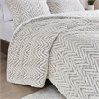 Pemberly Row Polyester Back Printed Long Fur Comforter Set in Ivory