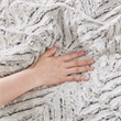 Pemberly Row Polyester Back Printed Long Fur Comforter Set in Ivory