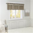 Pemberly Row Lightweight Faux Silk Fabric Valance with Beads in Pewter