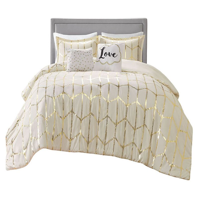 Pemberly Row Polyester Twin/Twin XL Duvet Cover Set in Ivory