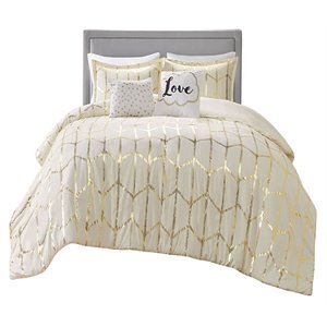 Pemberly Row Polyester Twin/Twin XL Duvet Cover Set in Ivory