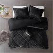 Pemberly Row Polyester King/Cal King Duvet Cover Set in Black