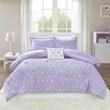 Pemberly Row Polyester Printed Brushed Comforter Set in Purple Blush