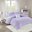 Pemberly Row Polyester Printed Brushed Comforter Set in Purple Blush