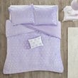 Pemberly Row Polyester Printed Brushed Comforter Set in Purple Blush