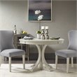 Pemberly Row Contemporary Round MDF and Solid Wood Dining Table in Cream