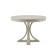 Pemberly Row Contemporary Round MDF and Solid Wood Dining Table in Cream