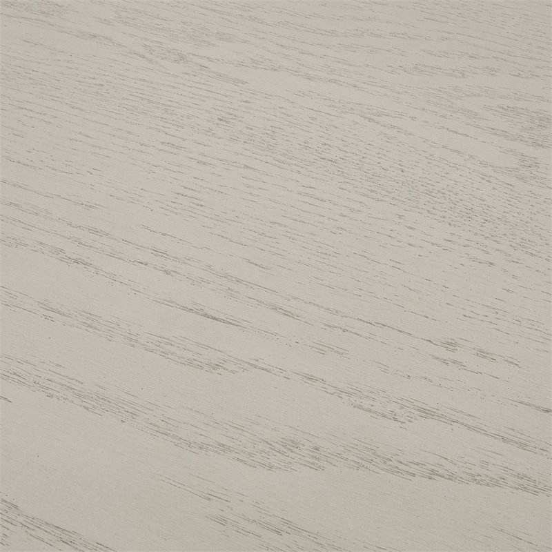 Pemberly Row Contemporary Round MDF and Solid Wood Dining Table in Cream