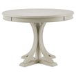 Pemberly Row Contemporary Round MDF and Solid Wood Dining Table in Cream