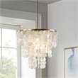 Pemberly Row Transitional Metal and Shells Capiz Chandelier in Gold/White