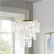 Pemberly Row Transitional Metal and Shells Capiz Chandelier in Gold/White