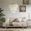 Pemberly Row Transitional Metal and Shells Capiz Chandelier in Gold/White