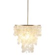 Pemberly Row Transitional Metal and Shells Capiz Chandelier in Gold/White