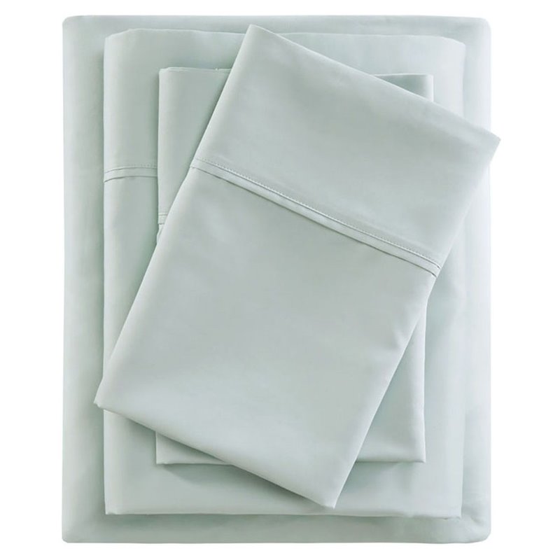 Pemberly Row Cotton & Polyester Sheet Set w/ Huntsman Cooling Chemical in Green