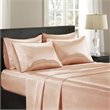 Pemberly Row 6-piece Polyester Satin Sheet Set in Blush Pink