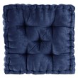 Pemberly Row Square Polyester Chenille Floor Pillow Cushion in Navy