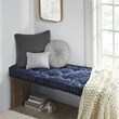 Pemberly Row Square Polyester Chenille Floor Pillow Cushion in Navy