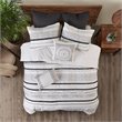 Pemberly Row 3-Piece Cotton Printed Comforter Set with Trims in Black/White