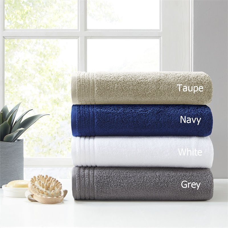 Pemberly Row Big Bundle 12-piece Cotton Bath Towel Set in White