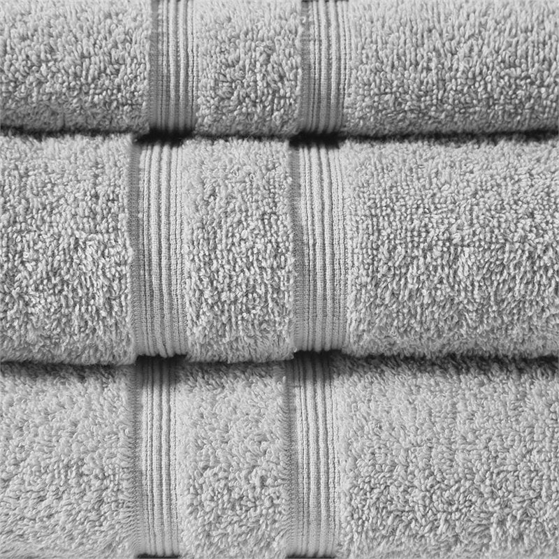 Pemberly Row 6-piece Contemporary Turkish Cotton Towel Set in Gray
