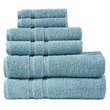 Pemberly Row 6-piece Contemporary Turkish Cotton Towel Set in Aqua Blue