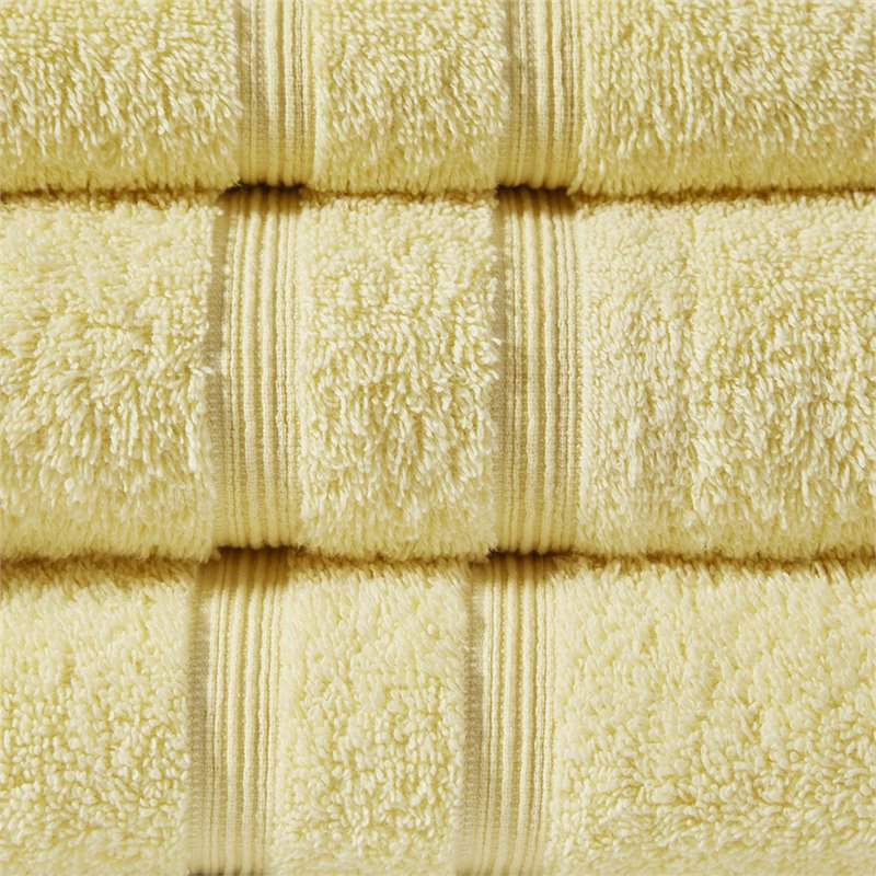 Pemberly Row 6-piece Contemporary Turkish Cotton Towel Set in Yellow