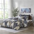 Pemberly Row Mid-Century Cotton Printed Coverlet Mini Set in Navy