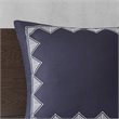 Pemberly Row Mid-Century Cotton Printed Coverlet Mini Set in Navy