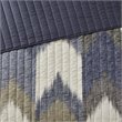 Pemberly Row Mid-Century Cotton Printed Coverlet Mini Set in Navy