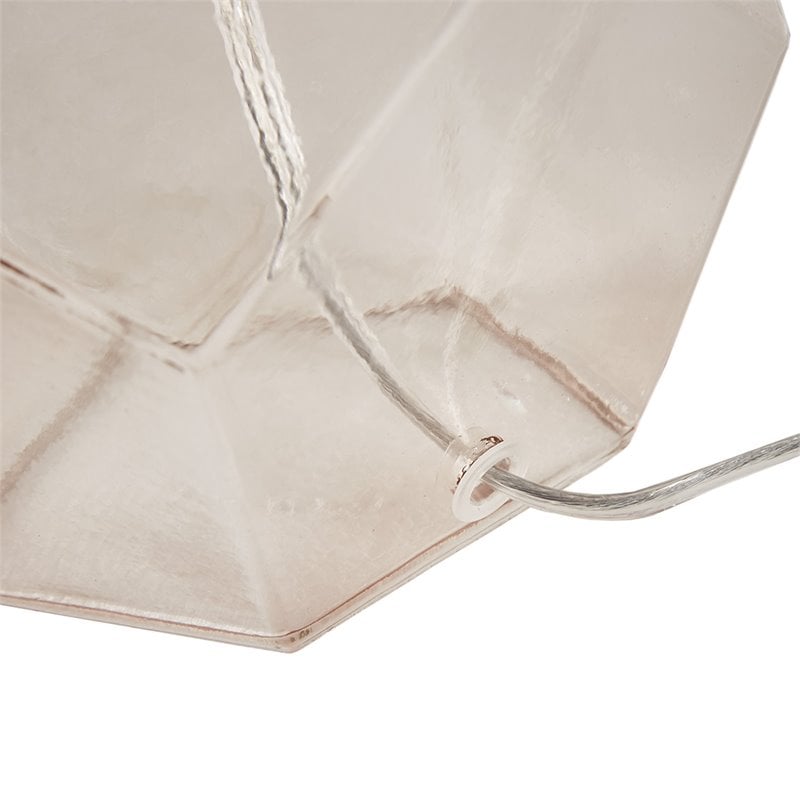 Pemberly Row Transitional Glass and Fabric Table Lamp in Pink