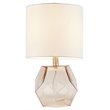 Pemberly Row Transitional Glass and Fabric Table Lamp in Pink