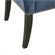 Pemberly Row Contemporary Transitional Solid Wood Accent Bench in Blue