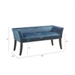 Pemberly Row Contemporary Transitional Solid Wood Accent Bench in Blue
