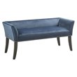 Pemberly Row Contemporary Transitional Solid Wood Accent Bench in Blue