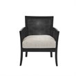 Pemberly Row Contemporary Solid Wood and Polyester Accent Chair in Black