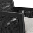 Pemberly Row Contemporary Solid Wood and Polyester Accent Chair in Black