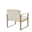 Pemberly Row Solid Wood and Polyester Accent Chair in Cream/Antique Gold