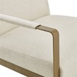 Pemberly Row Solid Wood and Polyester Accent Chair in Cream/Antique Gold