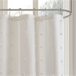 Pemberly Row Cotton Jacquard Pom Pom Shower Curtain in Ivory