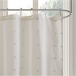 Pemberly Row Cotton Jacquard Pom Pom Shower Curtain in Ivory