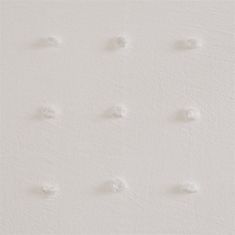 Pemberly Row Cotton Jacquard Pom Pom Shower Curtain in Ivory