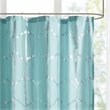 Pemberly Row Polyester Microfiber Shower Curtain in Aqua Blue/Silver
